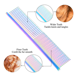 หวีกรูมมิ่งสำหรับลูกสุนัข หวีกรูมมิ่งสแตนเลสสำหรับสุนัข หวีสำหรับสัตว์เลี้ยง แปรงขนแมว หวีกรูมมิ่งสุนัข หวีดูแลขนสุนัข - Product Image 5