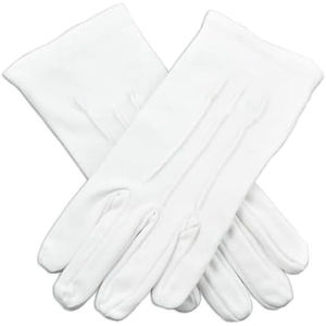 ถุงมือผ้าฝ้ายสีขาว 100% คุณภาพสูง สำหรับพิธีกรรมฟรีเมสัน  รับปักโลโก้ตามสั่ง  จำนวนสั่งซื้อขั้นต่ำน้อย - Product Image 6