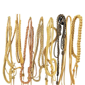 Cordones de hombro tácticos de seda y metal para ceremonias, servicio OEM de fábrica, cordones de hombro de marcha dorados tipo Aiguillette. - Product Image 6