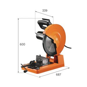 Sierra de corte de metal de 14 pulgadas con alto torque, motor de baja velocidad, cortes en bisel de precisión, base de aluminio fundido, chip integrado, eléctrica - Product Image 1