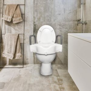 Prêt pour l'exportation Élévateur de toilette en PVC de qualité supérieure avec accoudoirs 10 cm - Product Image 3