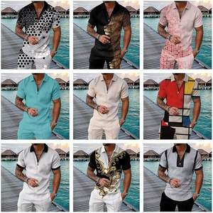 Ensemble short décontracté respirant et t-shirt à manches courtes pour homme, avec logo personnalisé imprimé en couleur pour la saison hivernale - Product Image 1