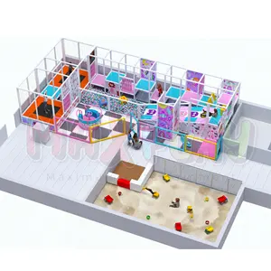 Soft Play Center Playground Kids Ball Pit con toboganes Space themed Ball pit con tobogán patio interior