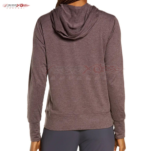 Sudadera con cremallera transpirable para mujer con ajuste delgado y cordón ajustable para ropa deportiva diaria, Sudadera ligera con cremallera para mujer - Product Image 2