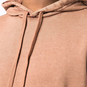 Sweat à capuche personnalisé pour homme, délavé à l'acide, déchiré, 200 g/m², style vintage vieilli, coupe droite, court, hiver, 100 % coton molletonné - Product Image 4