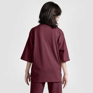 Chemise confortable bordeaux 002 avec un élément de mode simple - Product Image 2