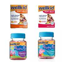 Complément alimentaire quotidien multivitaminé pour enfants sous forme de gommes molles avec vitamine D et probiotiques, saveur fruits mélangés, 30 gommes