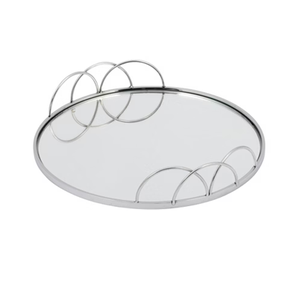 Plateau de service en acier inoxydable Table de maison de mariage Plateau de service alimentaire Design royal Plateau de cuisine en métal pour la maison - Product Image 3