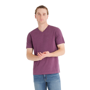 เสื้อยืดคอวีเข้ารูปสำหรับผู้ชายเสื้อยืดสีพื้นลำลองของผู้ชายเสื้อคอวีเข้ารูปแบบออกแบบได้ตามต้องการคุณภาพสูง - Product Image 3