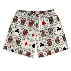 Customized Men's Camouflage Shorts Summer Streetwear Breathable Playing Cards Pattern Mid Waist Canvas Drawstring Closure - Product Image 6