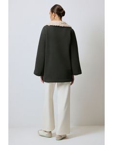 Premium Quality Women's Sweatshirt Fox Fur Collar 100% Cotton Quick Dry Knee Over-sized <b>Knitted</b> <b>Sets</b> Half Zip Thick Solid - Product Image 6