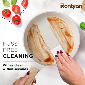 10 पीसी नई आगमन आधुनिक ग्रीन ग्रेनाइट सफेद नॉनस्टिक इंडक्शन कैसरल्स एल्यूमीनियम कुकवेयर सेट रसोई के उपयोग के लिए बर्तन पैन - Product Image 4