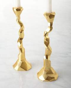 Bougeoir de luxe en or pour 9 bougies coniques Centre de table artistique moderne pour table à manger, mariage ou décoration intérieure - Product Image 3