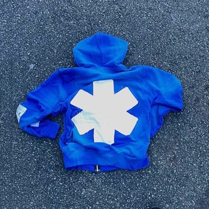 Alta calidad personalizado 100% algodón pesado de gran tamaño Zip Up Vintage Sun Faded ácido lavado apliques desgastado bordado Sudadera con capucha - Product Image 4