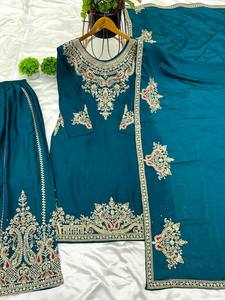ชุดเดรสลูกไม้ประดับมุกและชุดเดรสลูกไม้แฟนซีและ dupatta - Product Image 6