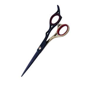 Tijeras de corte de pelo de acero inoxidable con borde de afeitar Suministros de salón de belleza Mango recubierto de color para recortar el cabello - Product Image 4