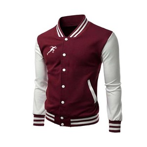 OEM Vestes universitaires en laine imprimées personnalisées brodées Letterman Nouveau design Veste de baseball pour hommes à manches en cuir - Product Image 1