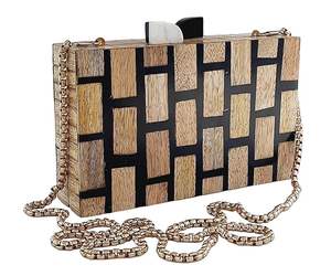 Bolso de mano de madera hecho a mano, bolso de mano de madera de lujo para mujer, bolso de mano de madera en forma de caja hecho a mano, bolso de mano de madera de diseño - Product Image 3