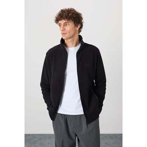Hardy Men's Casual <b>Fleece</b> Sweatshirt in <b>Black</b> Standard Fit for Autumn Season-88299 - Product Image 6
