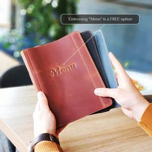 A4 con soporte central elástico con carpeta de restaurante en relieve cubierta personalizada - Product Image 5