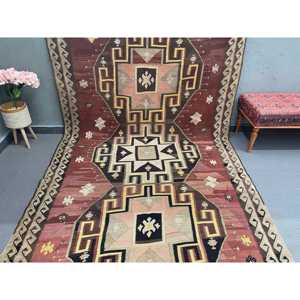 5.7x14.6 ft Turkish <b>Runner</b> <b>Rug</b>, Vintage Brown Southwestern <b>Rug</b> - Product Image 2