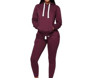 Conjunto Deportivo de Invierno para Mujer, con Capucha, Informal, de Poliéster Grueso, Estampado, Tallas Grandes, Colores y Logotipos Personalizados, Diseño Reversible - Product Image 1