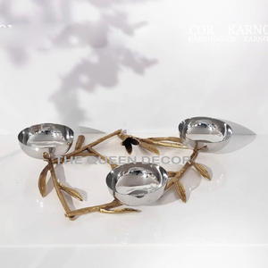 ชามใส่ผลไม้สเตนเลสทันสมัยชามใส่อาหารลายดอกไม้ตกแต่งกิ่งไม้ดีไซน์แปลกตาออกแบบได้ตามต้องการ - Product Image 1