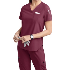 Custom Branding Uniforms High Demand Wholesale Women's <b>Scrub</b> <b>Set</b> Stylish Soft Straight Fit Cargo Pockets Medical Staff <b>Scrub</b> <b>Set</b> - Product Image 1