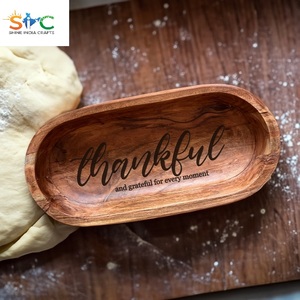 Grand Bol de Prière Gravé en Bois Sculpté à la Main Mariage Couples Anniversaire Cadeau de Fiançailles - Product Image 5