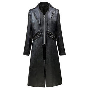 Custom Logo High Quality Pu Leather Long Coat For <b>Men</b> Hot Selling Leather <b>Winter</b> Coat For Online Sale - Product Image 1