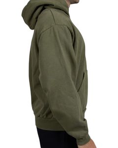 Sudadera con capucha vintage lavada verde, Jersey personalizado de gran tamaño, Sudadera con capucha pesada para hombre y mujer, OEM a granel - Product Image 4