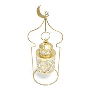 Linterna con marco dorado majestuoso, cristal Starburst, diseño moderno, hecho a mano, decoración ecológica para el hogar para ocasiones especiales de Ramadán Eid - Product Image 1