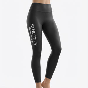 Leggings de yoga à taille élastique imprimés sur mesure, vêtements de sport taille haute pour femmes, tissu respirant et extensible, certifié SEDEX - Product Image 1
