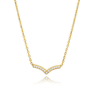 Élégant Design Minimaliste CZ Pierre Charme Collier Chaîne Soudée Turque En Gros 925 En Argent Sterling À La Main Fine Jewelry - Product Image 3