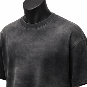 Camiseta Oversize para Hombre con Lavado Ácido, Estilo Vintage, de Algodón Negro, Streetwear, Ajuste Holgado, Casual, de Gramaje Pesado, Lisa - Product Image 6