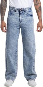 Alta calidad 100% algodón Denim OEM Custom Baggy Jeans para hombres recto suelto ácido lavado Patchwork Hip Hop estilo para otoño - Product Image 4