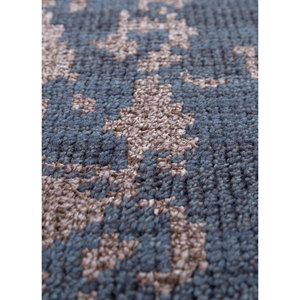Alfombra Clásica Azul Pansy de Lana y Viscosa Anudada a Mano con Diseño Abstracto de Medallón, Estilo Rectangular Tipo Rompecabezas, 9x12, para Hogar y Pasillo, PKWV-81 - Product Image 3