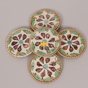 Haute qualité perle rotin sous-verres bambou napperon rotin chargeur plaque artisanat tapis et tampons du Vietnam - Product Image 1