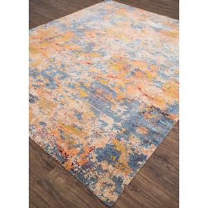 Alfombra Kavi Srb(705) Anudada a Mano de Lana y Seda de Bambú, Patrón Abstracto Rojo y Naranja para Decoración de Sala de Estar, Sin Cordones, por Kavi - Product Image 2