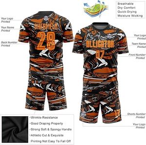 ชุดฟุตบอลดีไซน์ล่าสุด โพลีเอสเตอร์ 100% สไตล์ใหม่สำหรับผู้ใหญ่ รับสั่งทำโลโก้ แห้งเร็ว ระบายอากาศได้ดี คุณภาพสูง - Product Image 3