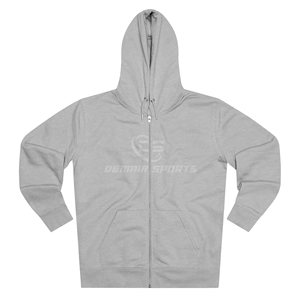 Sudadera con capucha de lana de algodón orgánico 100% personalizada bordado de invierno hombro caído cremallera Sudadera con capucha de gran tamaño gruesa 500 gramos ropa de calle - Product Image 1