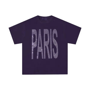 MOQ bajo Custom Tops Tees Shirt con Rhinestone Logo Camisetas para hombres - Product Image 5