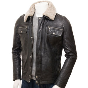 Best Selling Men's <b>Winter</b> <b>Leather</b> <b>Jacket</b> Long Sleeve Slim Fit with Unique Design and Attractive Color - Product Image 1