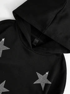 Knitted Fabric Made Men's <b>Rhinestone</b> Hoodies 100% Cotton Professional Made High Quality <b>Rhinestone</b> Hooded <b>Jumper</b> For Men - Product Image 4