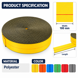 Cinta de Poliéster Premium de 100 mm para Eslingas de Elevación, Sujeción de Carga, Uso Industrial Pesado, Fabricante OEM - Product Image 3