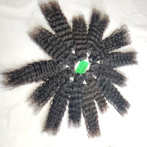 Vente en gros 100% cheveux humains vierges non transformés Deep Wave alignés Vague d'eau en vrac Pas cher Indien Bouclés Bundles Double trame Vendeur - Product Image 3