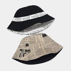 Fall New Newspaper Printing <b>Reversible</b> Fisherman Retro Fashion Casual <b>Bucket</b> Outdoor Sun <b>Hat</b> Made in Bamfladesh - Product Image 5