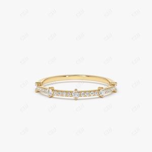 Banda de boda de oro amarillo de 14K con diamantes, anillo de boda apilable, regalo de compromiso de aniversario, joyería personalizada para fiesta de boda - Product Image 1