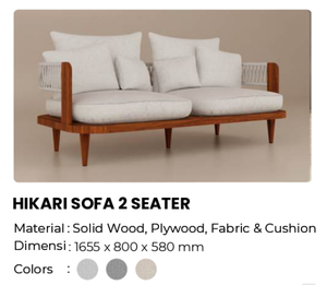 Midcentury Modern Two Seat <b>Sofa</b> With Wooden Frame And Fabric Cushions <b>Pillow</b> Back Design For Living Room - Product Image 5