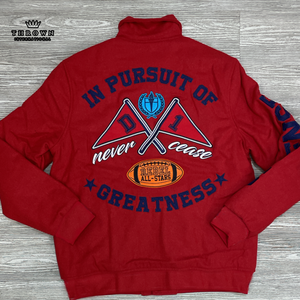 Nouvelle Veste Bomber Universitaire Premium en Chenille avec Broderie et Patchs, Style Letterman, Grande Taille pour Hommes, Veste de Baseball Collégiale, Service ODM - Product Image 3